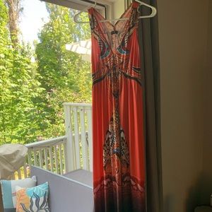 Beautiful maxi dress orange to ombré bottom Sz M